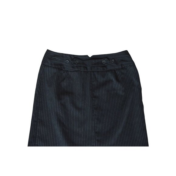 Vintage y2k Larry Levine Black Pinstripe Pencil Skirt Womens 8 Wednesday Addams - Picture 8 of 9